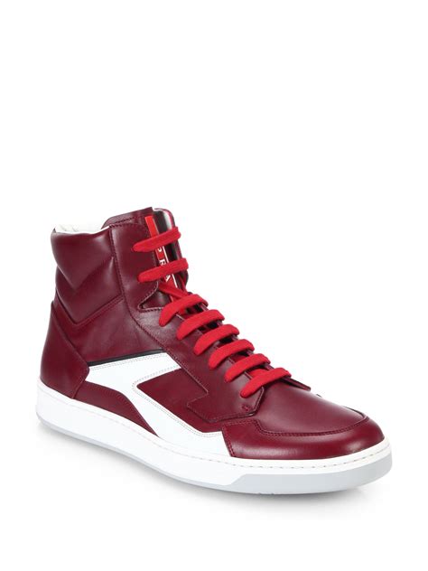 prada sneakers red10 men|red high top Prada sneakers.